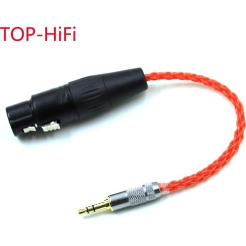 TOP-HiFi 3.5mm Stereo 3pole Male to 4-Pin XLR Balanced Female UPOCC Silver Plated Adapter Cable 3.5 to XLR Audio Cable