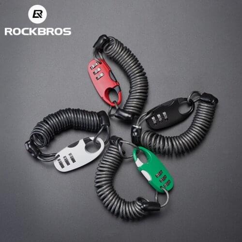 ROCKBROS Bike Helmet Password Lock MTB Motorcycle Mini Portable Anti-theft Luggage Elastic Stretch Wire Lock Bike Accessories