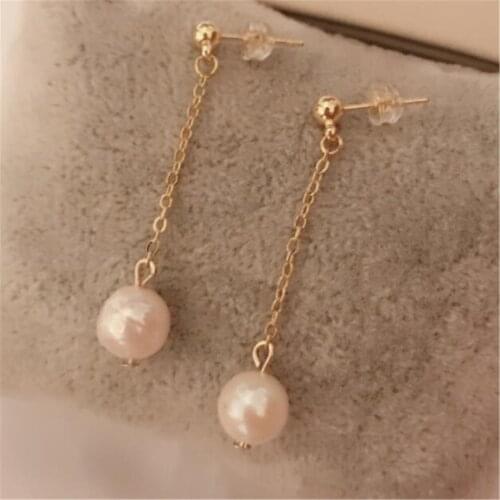 Baroque Pearl Earrings 18K Gold Ear Drop Dangle Irregular AAA Mesmerizing Wedding Real Fashion Women Aurora Classic Gift Jewelry