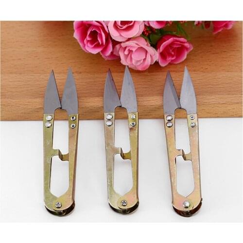 1pcs/High Quality Stainless Steel Shear Fish Line Scissors 15g/10.5cm U-shaped Fishing Line Scissors Sewing Wholesa