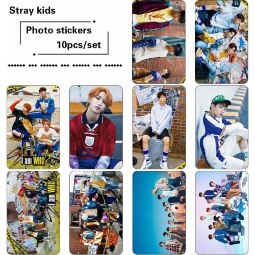 10pcs/set Kpop Stray kids photo cards sticker Fashion album Stray kids photo card sticker photocard
