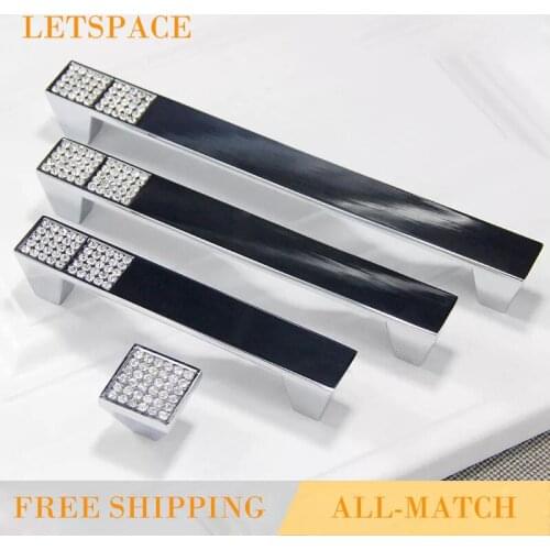 128mmluxury diamond furniture decorative handle crystal kitchen cabinet wardrobe door pull handles gold silver dresser pulls3.8"