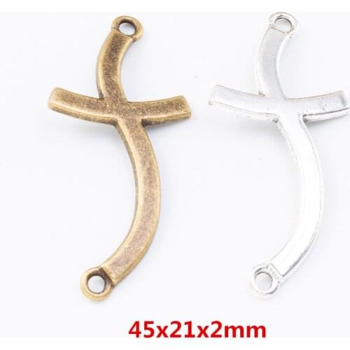 25 pieces of retro metal zinc alloy Cross connector pendant for DIY handmade jewelry necklace making 7732