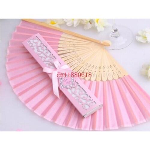 300pcs/lot Free Shipping Luxury Folding Fan in Elegant Gift Box For Party Wedding Favors Gift