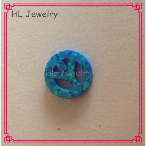 50PCS/Lot Op05 /OP06/Op17 Pacific Blue /Azure Blue/ White Opal Peace Sign Beads For DIY Jewelry
