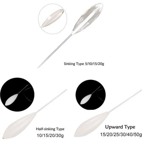 5~20g Long Tail Acrylic Fishing Float Casting Bobbers Clear Bombarda Sinking Type Fly Fishing Spinning Floating Floats Tackle