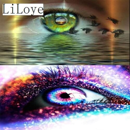 LI LOYE DIY 5D Diamond Mosaic beautiful eyes Diamond Painting Cross Stitch Kit Diamonds Embroidery Square rhinestones Decor FZ15