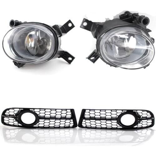 Car Front Lower Fog Light + Foglamp Grille Audi A4 B7 / S4 B7 / A4 S-Line 05-08 06 07
