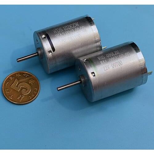 Quiet Precious Metal Brush 370 Motor DC12V 2650 rpm, DC24V 3600 rpm Low Speed Low Power Consumption Micro Motor for Car