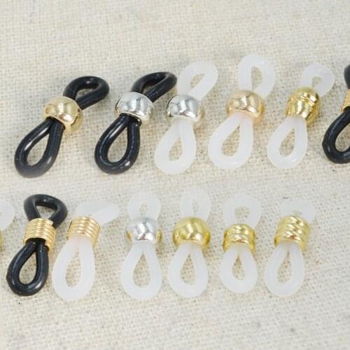 50 PCS 20mm Eyeglasses Spectacles Chain Glasses Retainer Ends Rope Silicone Sunglasses Cord Holder Strap Loop Connector