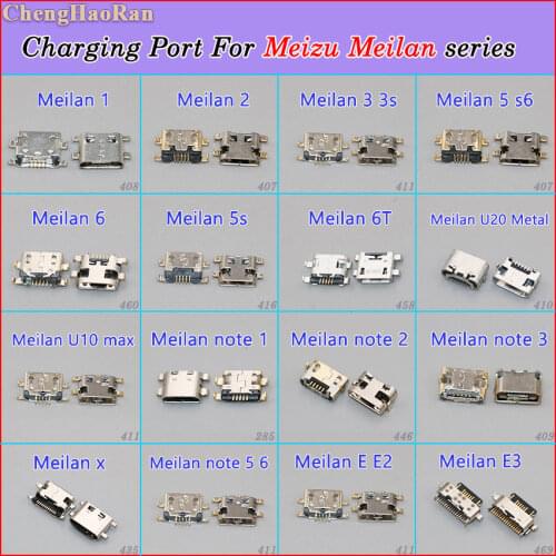 ChengHaoRan Micro USB Charging Socket Dock Connector Plug Jack For Meilan Note 1 2 3 3s 6T S6 6 5S 5 X Max U10 U20 E E2 E3