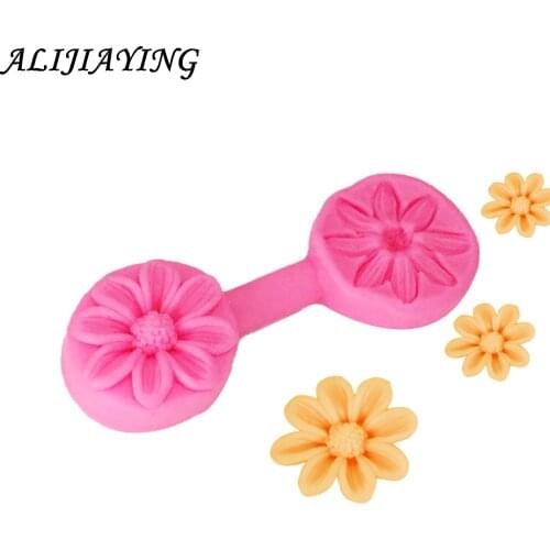 Chrysanthemum flower silicone mold Candy chocolate moulds cake Decorating Baking Tools molds for cupcakes D1298