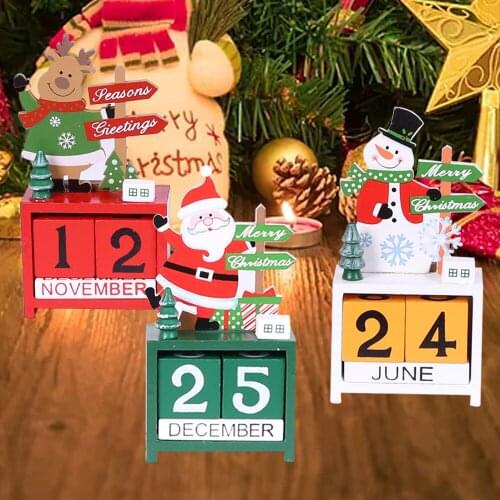Wood Christmas Advent Countdown Calendars Christmas Decorations for Home Xmas Ornament Creative Christmas Gifts