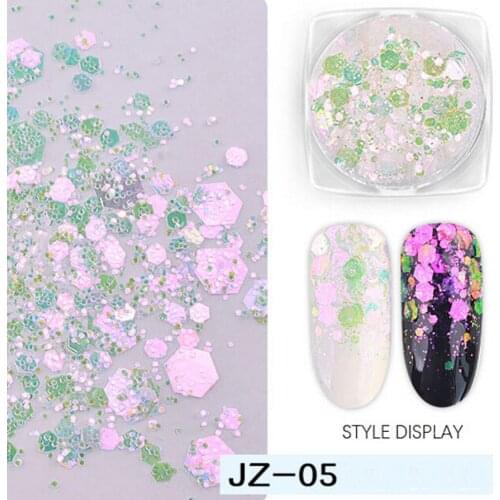 DIY Womens Nail Holographic Adornment Nail Color Sparkly Sequins Dust Polish Manicure Make-up Birthday Gift Decorations