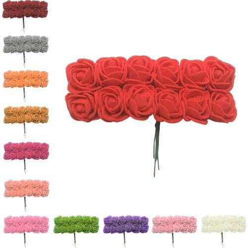 144Pcs Artificial Foam Rose Flower With Stems Wedding Bridal Shower Bouquet Home Decors