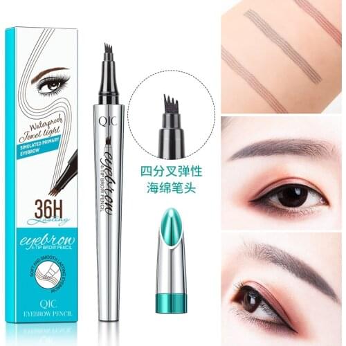 Eyebrow Pencil Slim Waterproof Sweat-proof Long-lasting No Blooming Four-claw Bifurcation 3D Convenient Makeup Tools 1Pcs