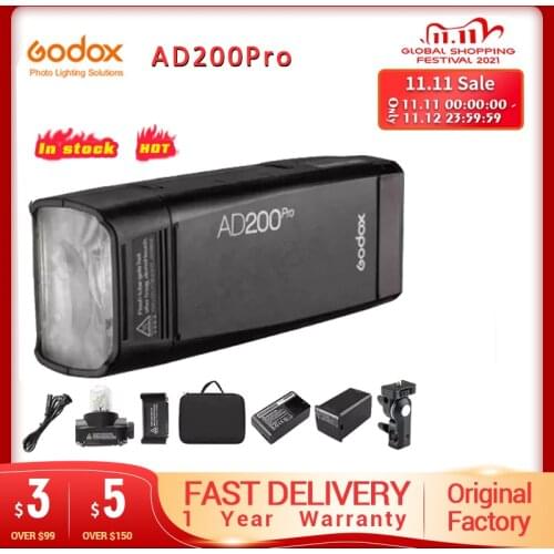 Godox AD200Pro TTL Pocket Flash Kit for Canon Nikon DSLR photography studio Accessories youtube live