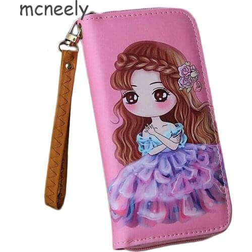 Mcneely Long princess Luxury Brand Women Wallets Fashion Zipper Leather Wallet Female Purse Clutch Money Women Wallet Coin Purse