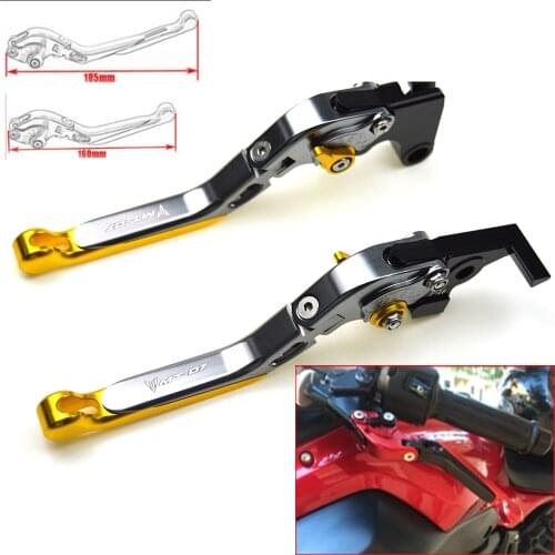 Motorcycle CNC Adjustable Foldable brake Clutch Levers for Yamaha MT-07 2014 2015 2016 2017 with Logo(MT-07)