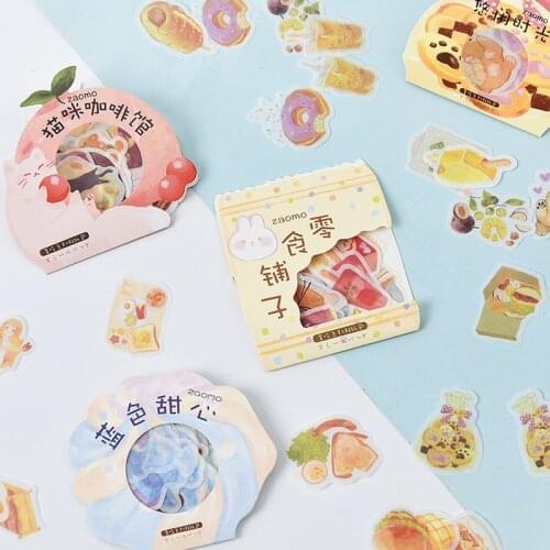 40 Pcs Cute Delicious Food Washi Sticker Diy Decorative Diary Journal Scrapbooking Planner Album Stickers Aesthetic Stationery