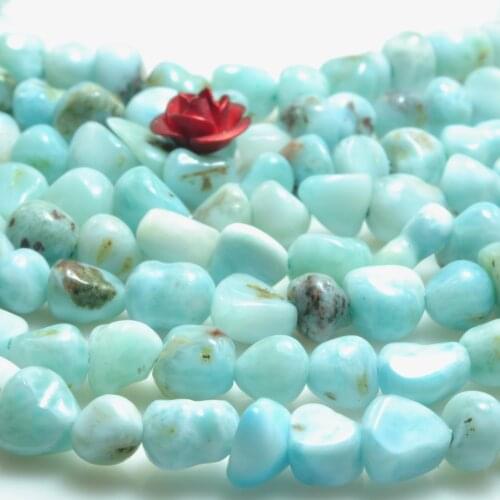 Natural Blue Larimar Smooth Chips Loose Beads Wholesale Gemstone Semi Precious Stone Bracelet Necklace Diy Jewelry Making Design
