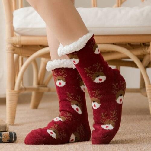 Women Extra-warm Fleece Indoor Socks Warm Feet Stretchy for Winter Home Christmas WHStore