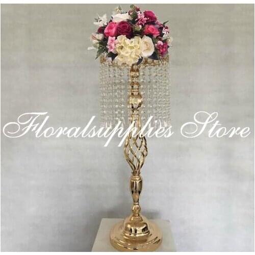 New Wedding Table Centerpiece Decoration 70 cm Tall Wedding Crystal Flower Stand Twined Design 10pcs/lot