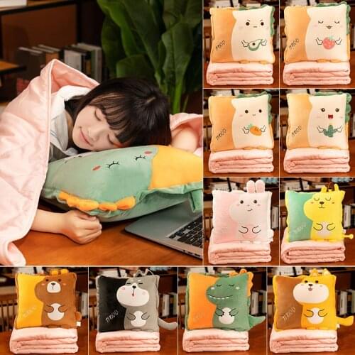 Blanket Animal Dog Cartoon Plush Blanket Convenient Storage Bed Sofa Travel Blanket Office Nap Blanket Home Xmas Gifts For Child