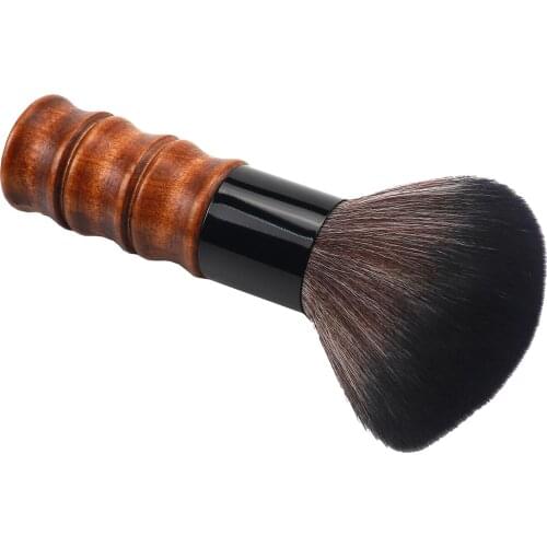 Barber Hair Neck Duster Brush, Large Soft Hairbrush for Hair Cutting, Hair Sweep Brushes with Natural Fiber Wooden Handle