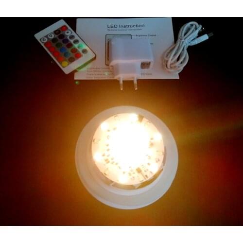 5W High Brightness Spotlights D120mm Base 5V 1A 16 Color Changing RGB Led Light Source Direct Charger 4000mah built-in 20pcs/lot