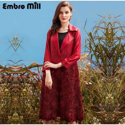 Retro Style Summer New Hollow Design Plus Size Windbreaker Loose Elegant Embroidery Flower Coat M-3XL