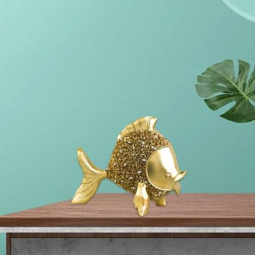 Chic Fish Figurine Art Sculpture Decorative Goldfish Ornament Keepsake Living Room Bedroom Tabletop Artwork Crafts