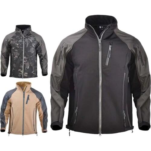 Hiking Airsoft Waterproof Jacket Thermal Quick Dry Tactical Soft Skin Men Hooded Climbing Trekking Windbreaker Camouflage jacket