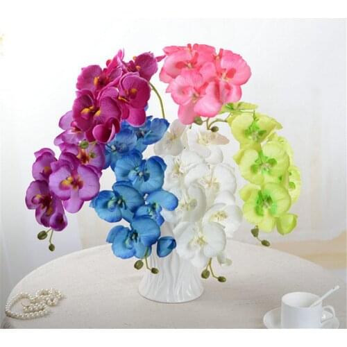 Interior Decoration Simulation Flower Single 8 Small Butterfly Orchid Plastic Fake Flower