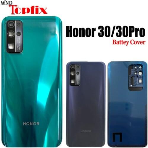 Back Glass For Huawei Honor 30 Pro Battery Cover Rear Panel Door Housing Case + Glue Honor 30 Battery Cover Honor30Pro Housing