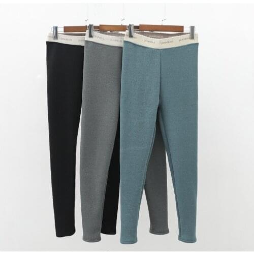 New Women’s Warm Winter Leggings Thick Velvet Casual Wool Fleece Trousers Grey Black High Elastic Leggings Pants Large Size 4XL