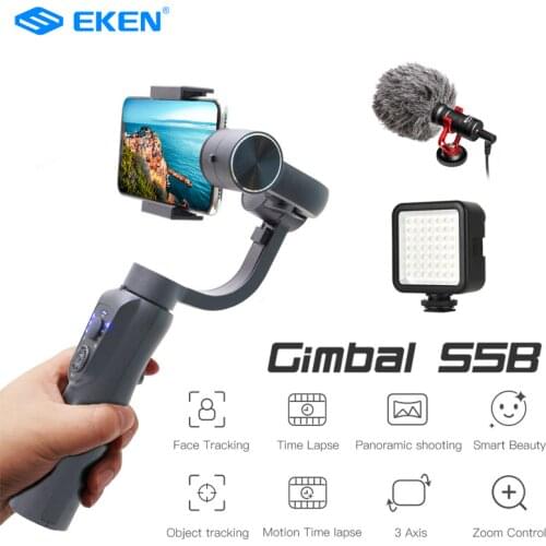 ZWN S5B Upgraded Version 3-Axis Handheld Gimbal Stabilizer w/Focus Pull & Zoom for iPhone Xs Xr X 8 Plus 7 Samsung Action Camera