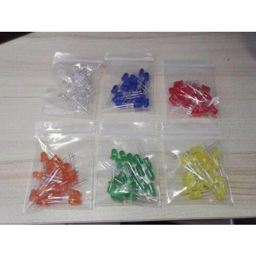 120pcs 6color X 20pcs 5mm LED Light Assorted Kit DIY LEDs Set White Yellow Red Green Blue Orange