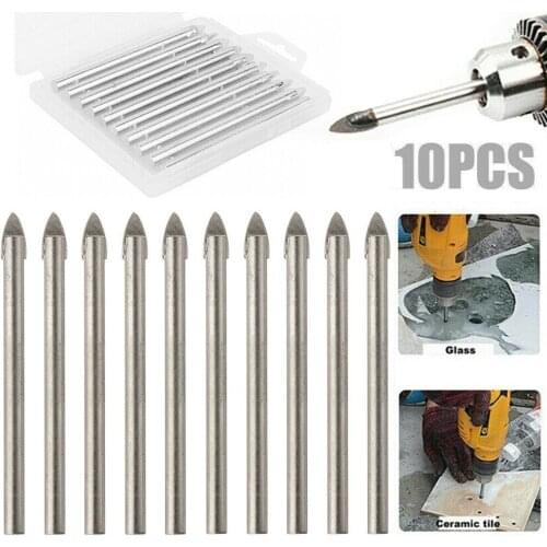 10pcs 6mm Drill Bit Tungsten Carbide Alloy Triangle Bit For Ceramic Tile And Granite Glass And Other Brittle Materials