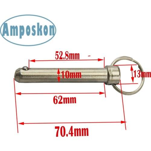 10PCS New Hot High Quality 10x62mm Boat Top Bimini Top Quick Release Ball Pin Marine Hardware Deck Hinge Replacement Accessories