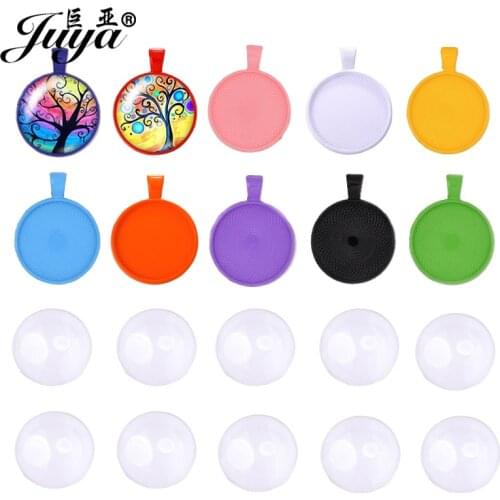 100Pcs/Set Pendant Base Setting Cabochon Cameo 25mm Metal Blank Tray For DIY Resin Jewelry Making Accessories Necklaces Findings