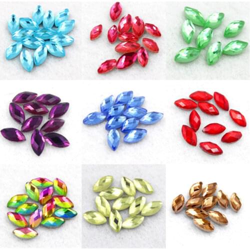 200pcs 5x10mm/7x15mm/9x18mm horse eye shape flat back glass crystal Rhinestones DIY Jewelry Accessories