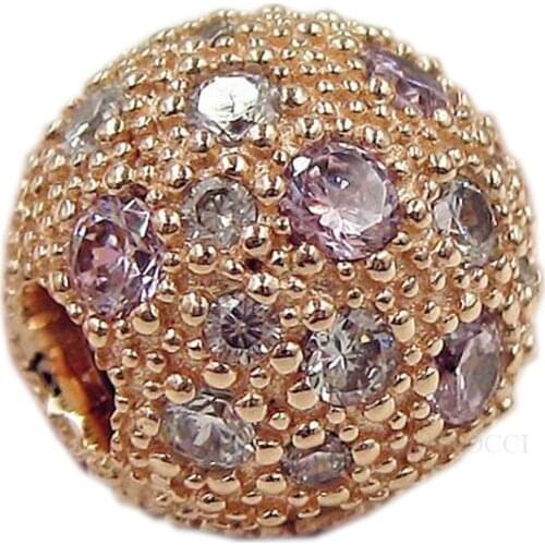 2017 New Autumn Rose Gold 925 Sterling Silver Shinning Safety Clip Beads DIY Fits for European Original Bracelets Charm Jewelry