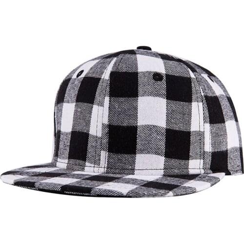 2021 New Fashion Plaid Hat Men Women Cotton Plaid Hip Hop Snapback Cap