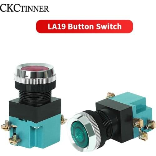 25mm 1NO1NC Momentary Plastic Push Button Switch DPST 6 screws 5A 380V Power Red Green