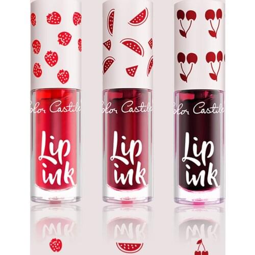 3Typies Fruit Smell Moisturizing Waterproof Non Stick Cup Liquid Lipstick Lip Glaze Guice Dyeing Lip Liquid Women Cosmetic Tool