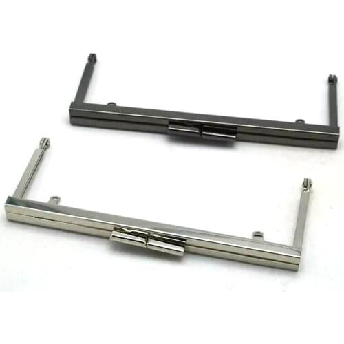 6 3/4 Inches Nickel Clutch Purse Frame with Chain Loops