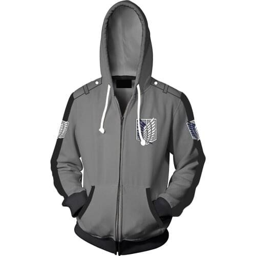 Anime Hoodies Attack On Titan 3d Printed Hooded Hoodies Sweatshirts For Men Spring Antumn Casual Fashion Zipper Jackets Tops