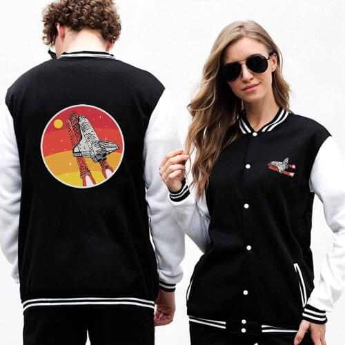 Astronaut series Prints Autumn Mens Casual Baseball Uniform Fashion Coat Tracksuits Warm Male Clothing Streetwear Bomber Jacket
