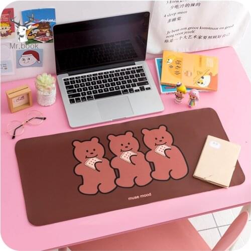 Cartoon Desk Pad Large Mouse Pad Gamer Waterproof PU Leather Desk Mat Computer Keyboard Kawaii Table Decoration Cover 60x30cm